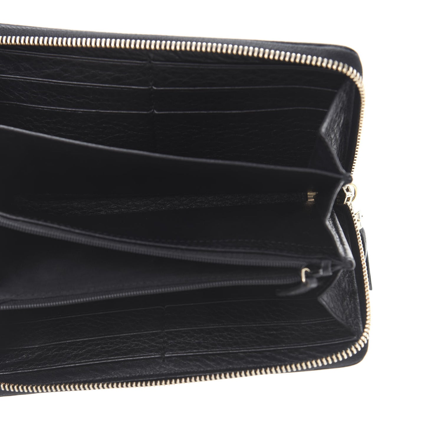 Pebbled Calfskin Soho Zip Around Wallet Black