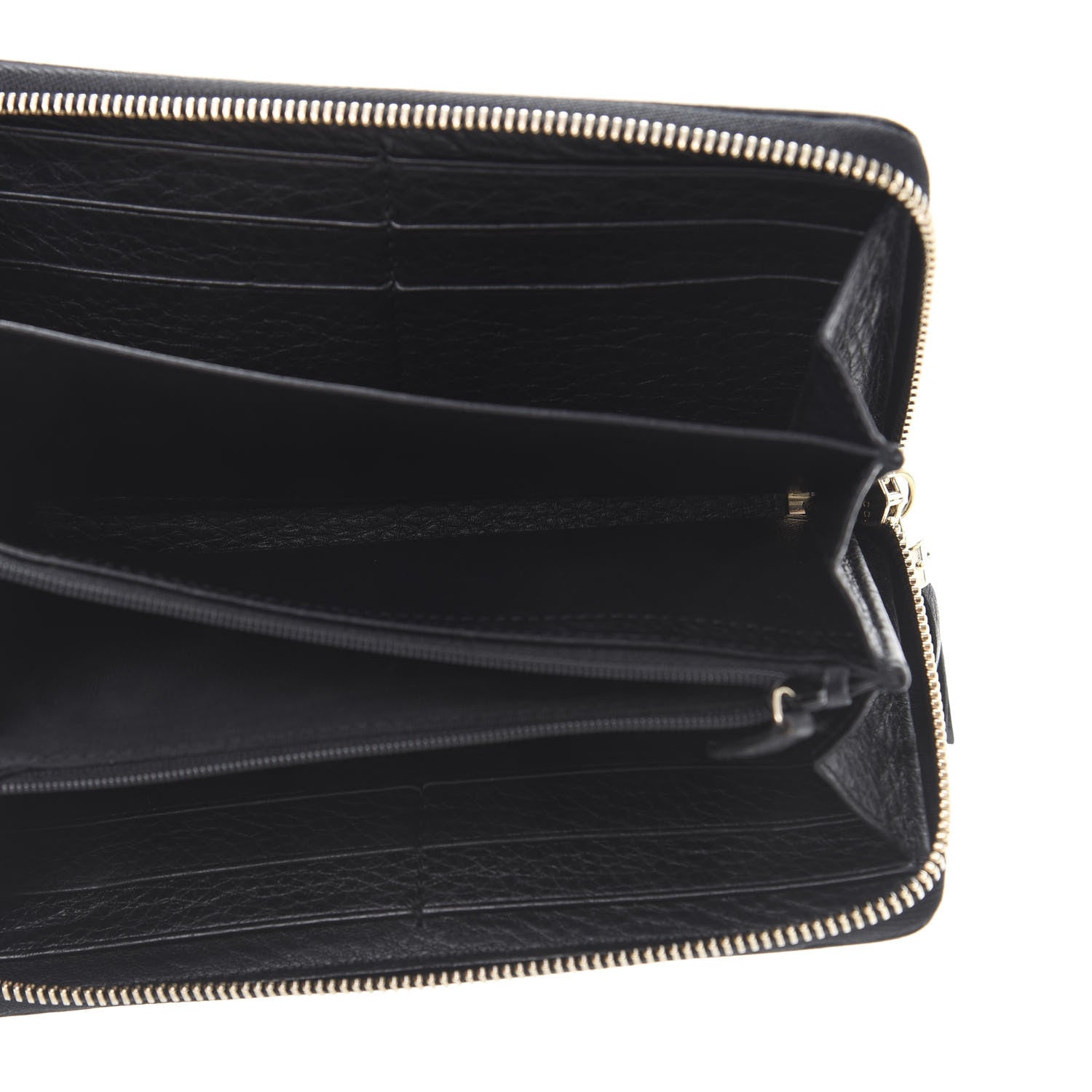 Gucci Pebbled Calfskin Soho Zip Around Wallet Black 5 of 10