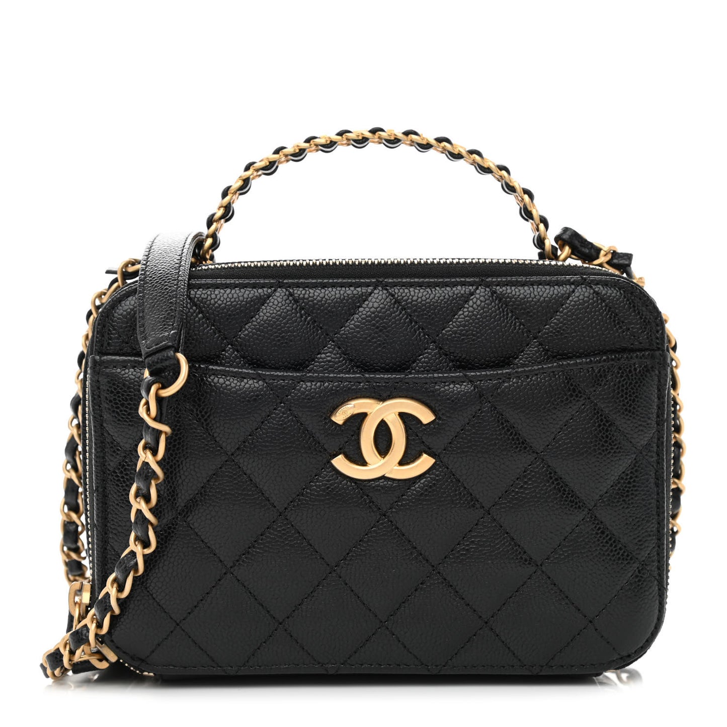 Caviar Quilted Small Pick Me Up Vanity Case Black