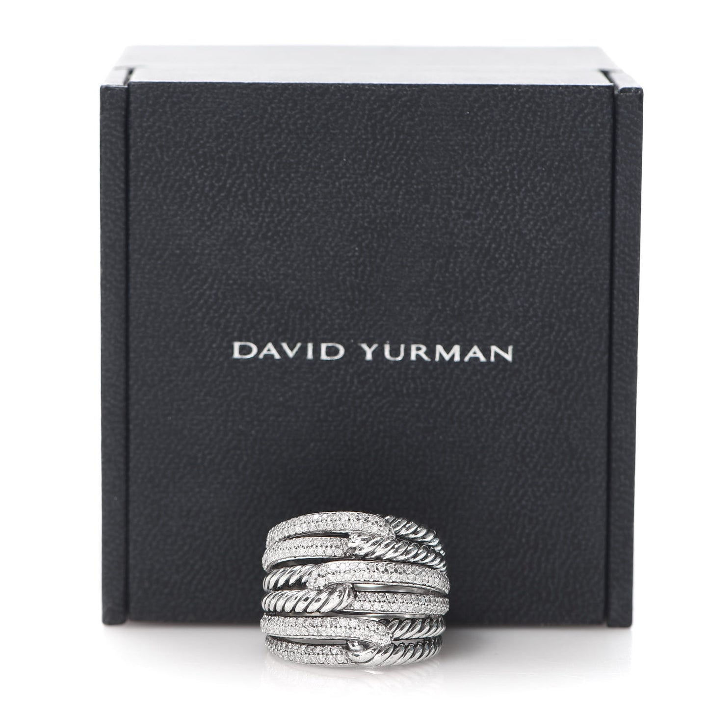 Sterling Silver Diamond 19mm Labyrinth Triple Loop Ring 54 6.75