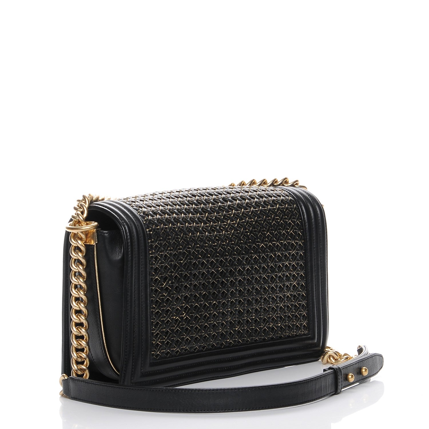 Chanel Braided Sheepskin Large Boy Reverso Flap Black 3 of 8
