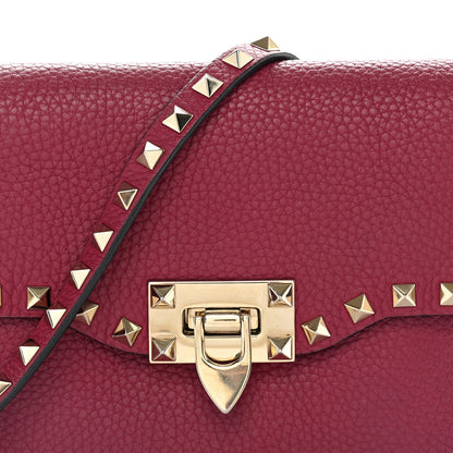 Valentino Garavani Pebbled Calfskin Medium Rockstud Flip Lock Crossbody Bag Camelia 7 of 9