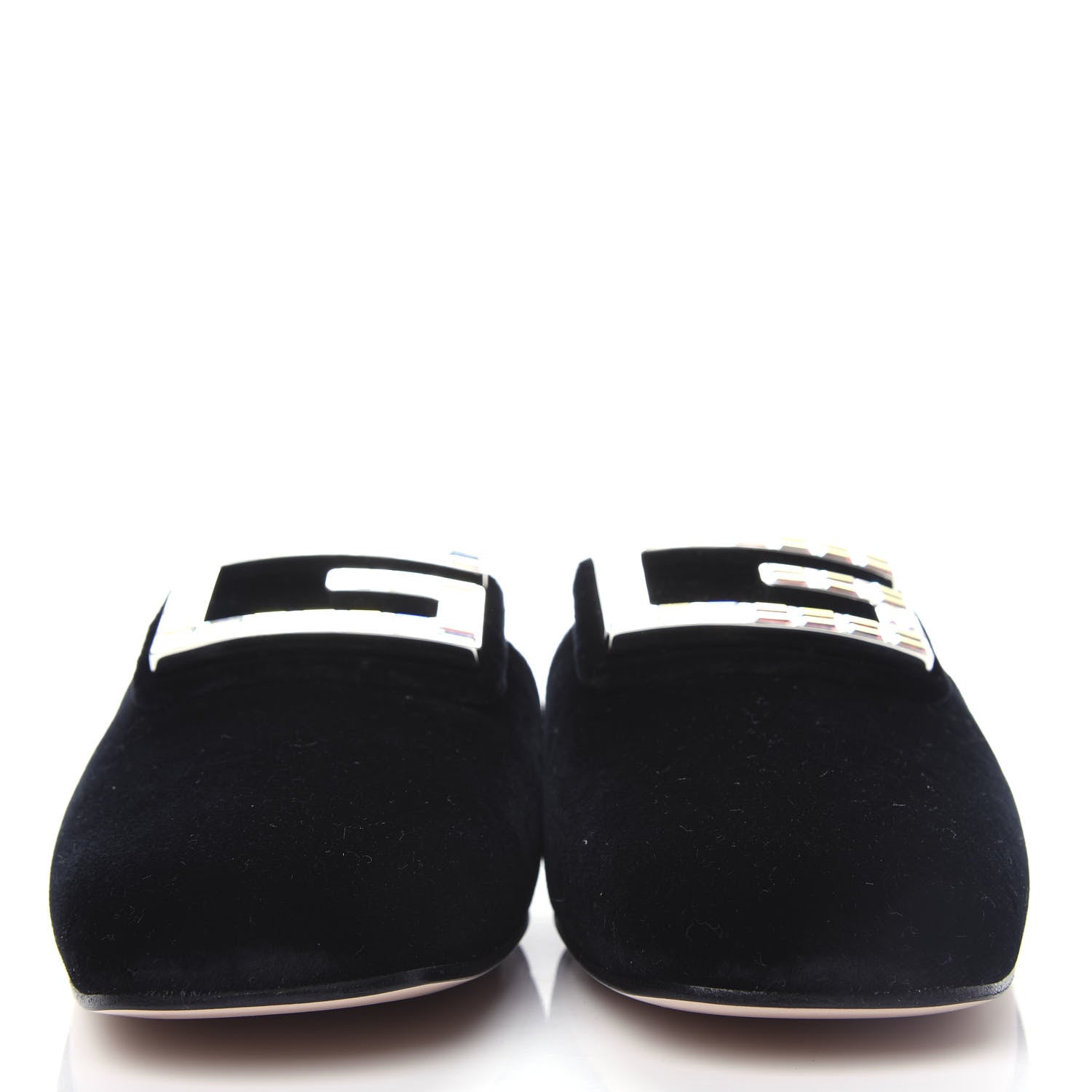 Gucci Velvet Crystal Square G Madelyn Slippers 41 Black 2 of 11