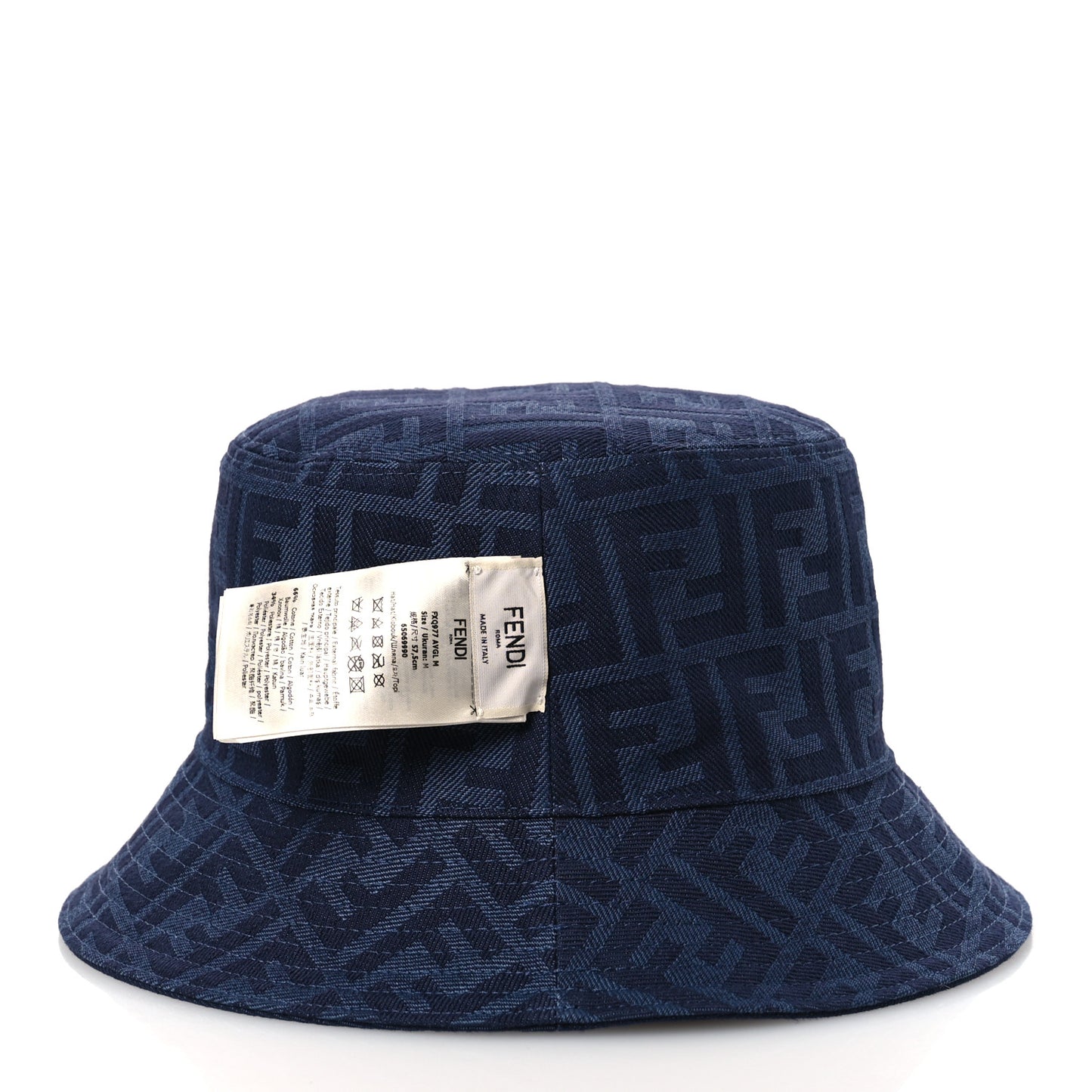 Denim FF Reversible Bucket Hat M Blue
