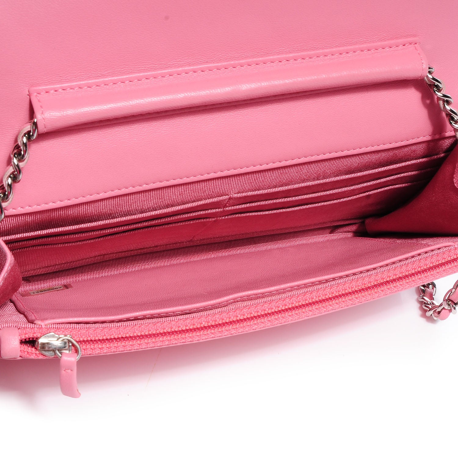 Chanel Lambskin Wallet On Chain WOC Pink 5 of 8