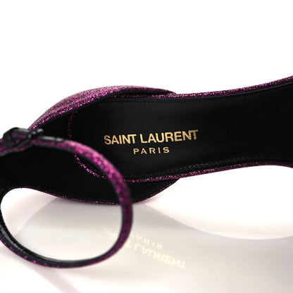 Saint Laurent Glitter Amber 85 Ankle Strap Sandals 39 Fuchsia 8 of 10