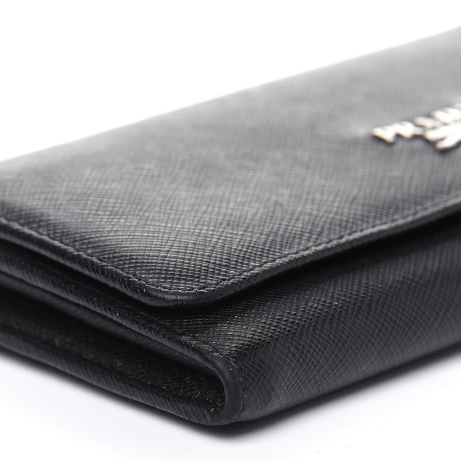 Prada Saffiano Metal Continental Flap Wallet Black 12 of 22