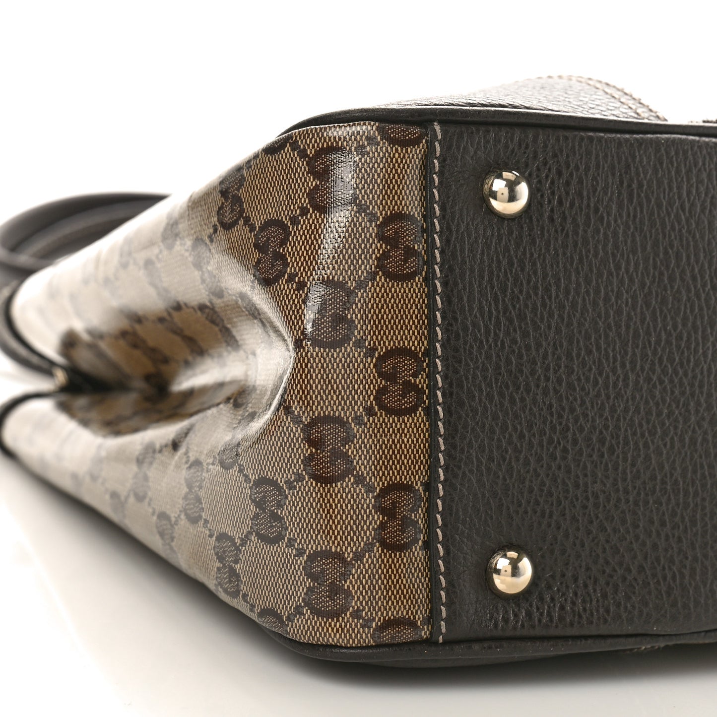 Crystal Monogram Medium Princy Tote Dark Brown