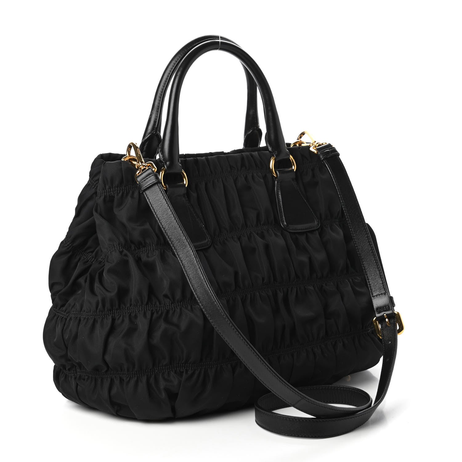 Prada Tessuto Nylon Gaufre Tote Black 3 of 10