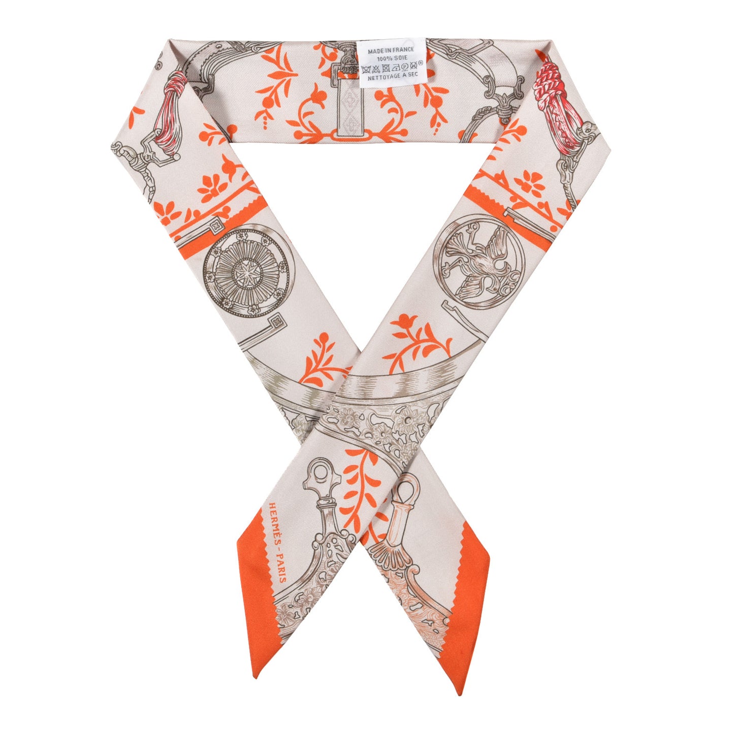 Silk Etriers Remix Twilly Verveine Orange Kaki