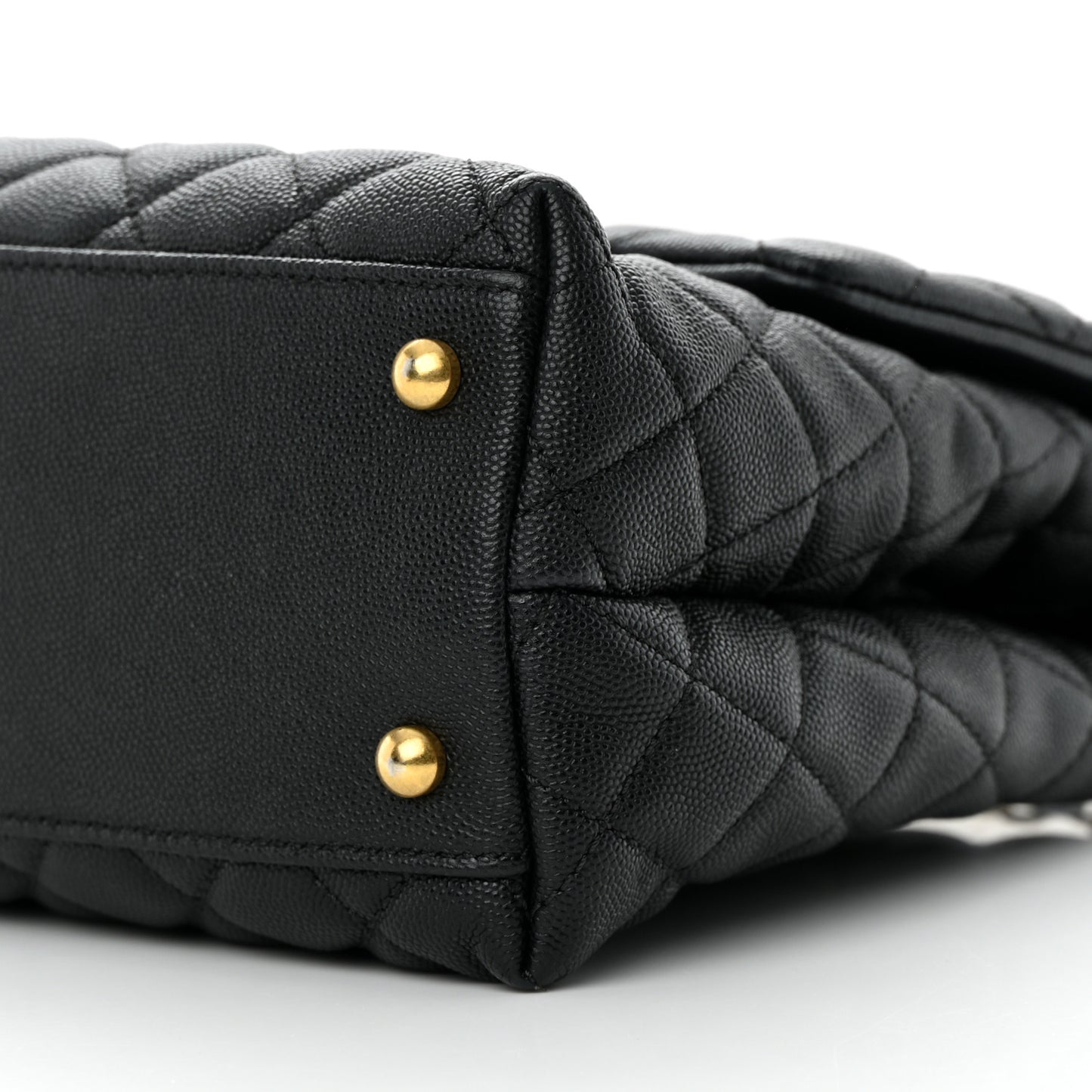 Caviar Quilted Medium Coco Handle Flap Black