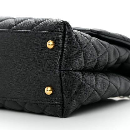 Chanel Caviar Quilted Medium Coco Handle Flap Black 10 of 12