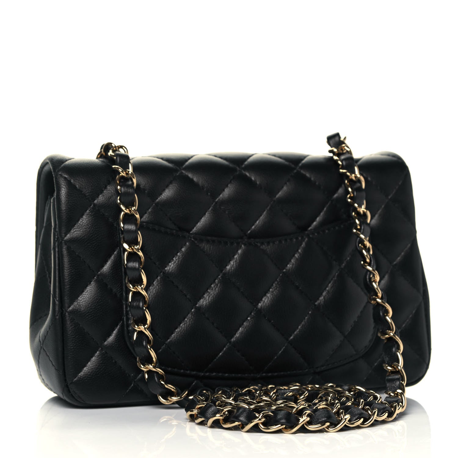 Chanel Lambskin Quilted Mini Rectangular Flap Black 3 of 12