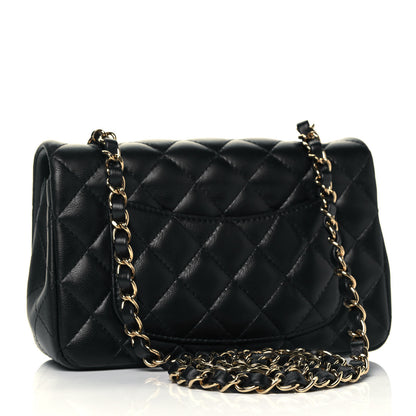 Chanel Lambskin Quilted Mini Rectangular Flap Black 3 of 12