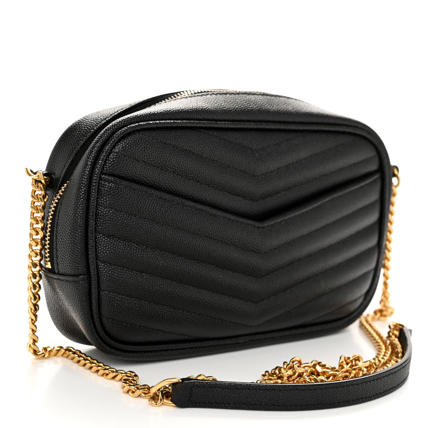 Saint Laurent Grain De Poudre Matelasse Monogram Mini Lou Camera Bag Black 3 of 11