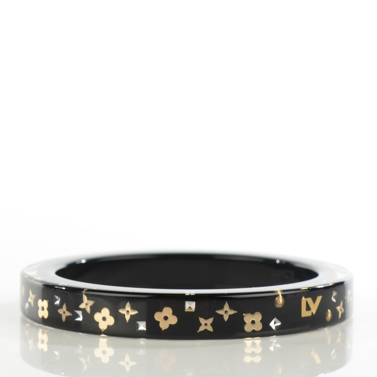 Resin Swarovski Inclusion Art Deco TPM Bracelet Black S+
