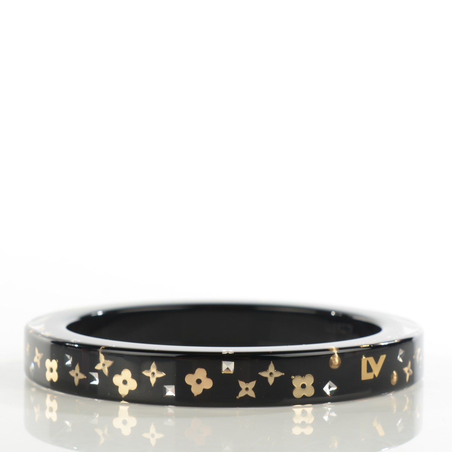 Louis Vuitton Resin Swarovski Inclusion Art Deco TPM Bracelet Black S+ 3 of 3