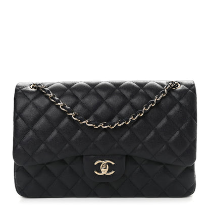 Chanel Caviar Quilted Jumbo Double Flap Navy Blue 1 of 9