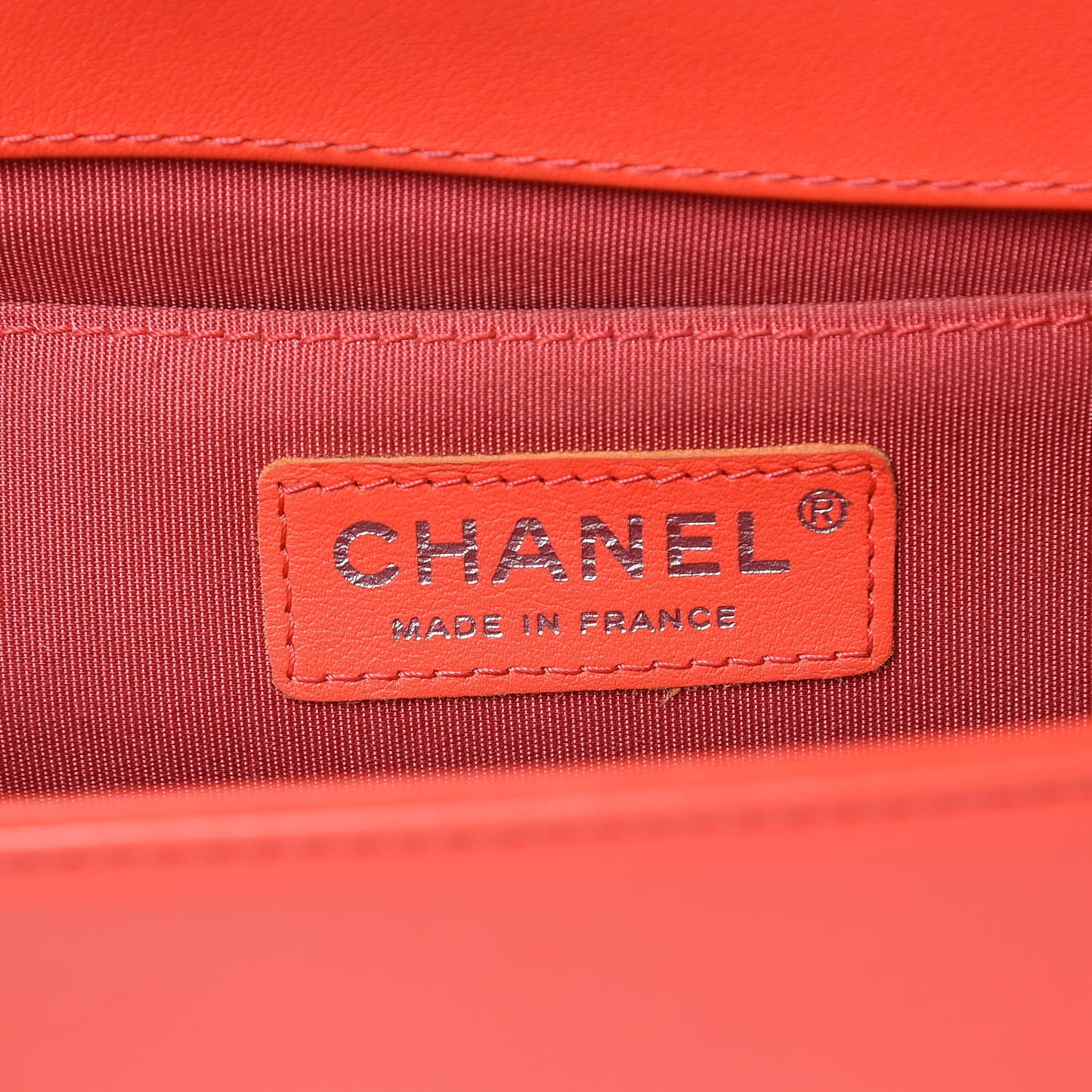 Calfskin Chevron Quilted Medium Boy Flap Coral