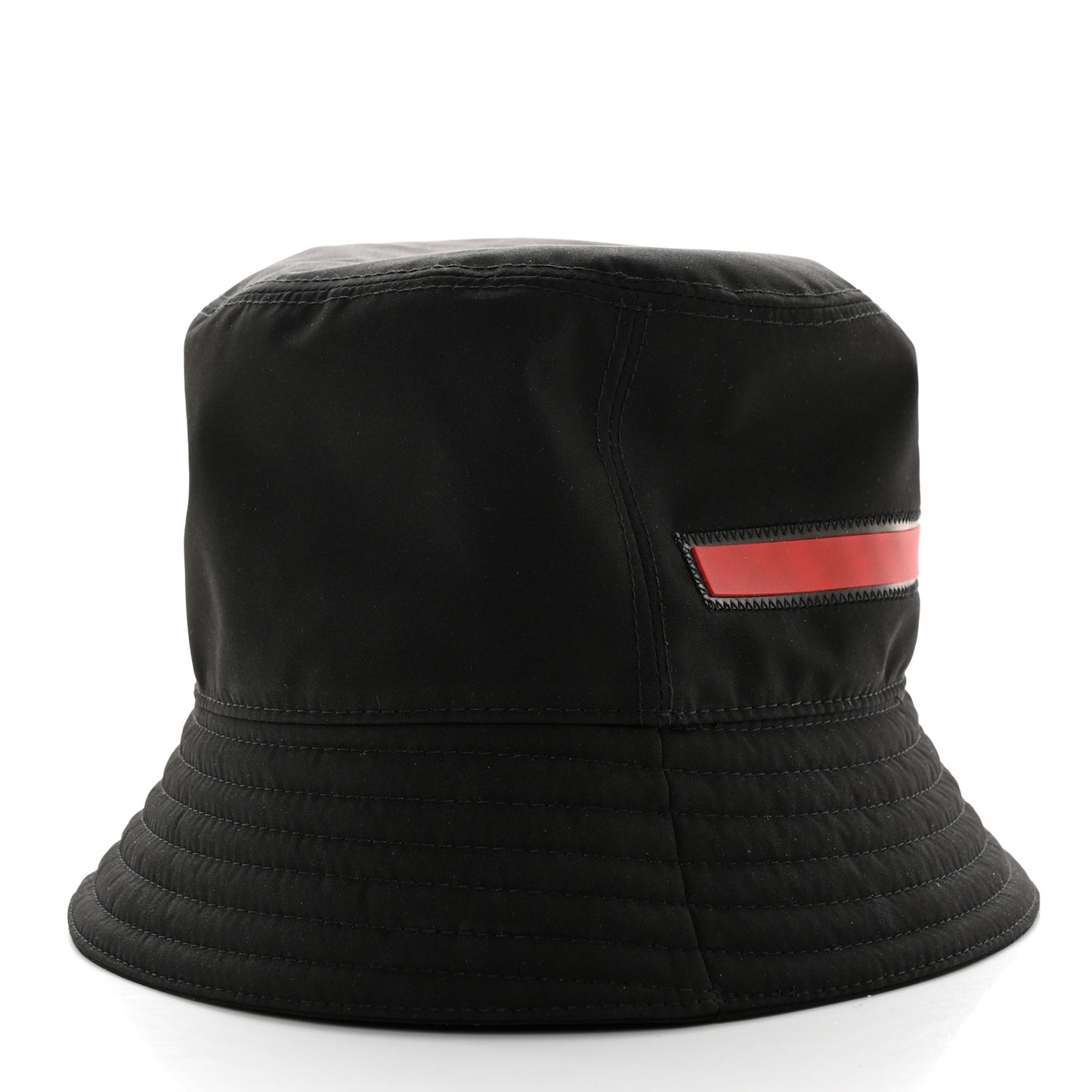 Technical Nylon Linea Rossa Bucket Hat M Black