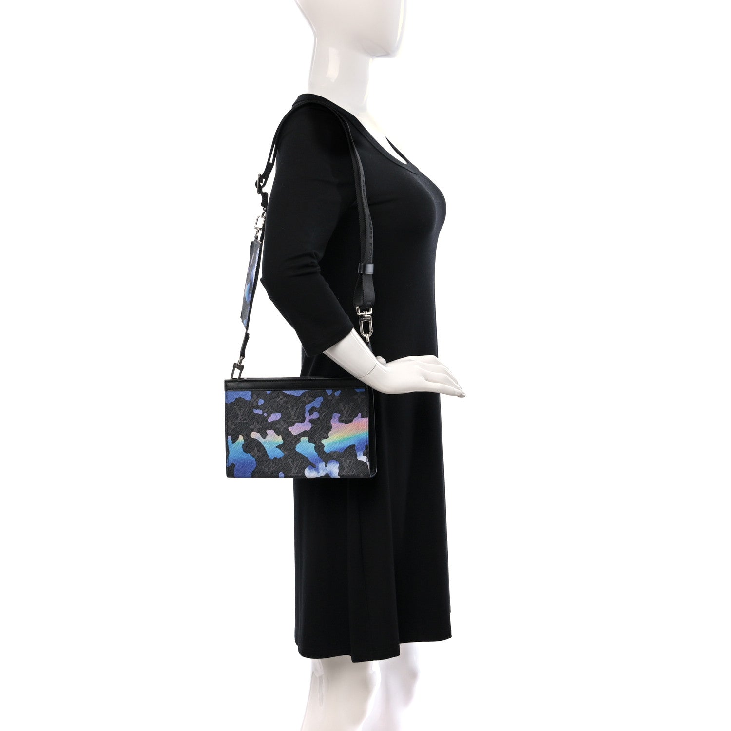 Louis Vuitton Monogram Eclipse Sunrise Room With A View Gaston Wearable Wallet Blue Purple 3 of 13