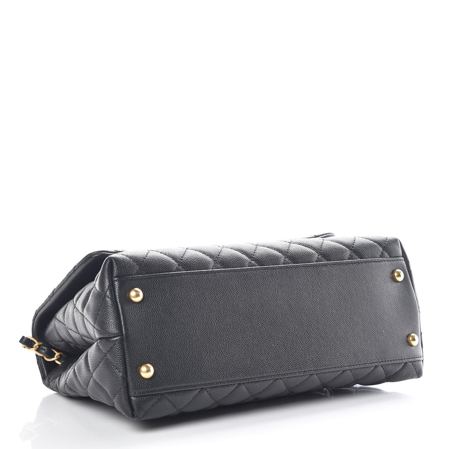 Caviar Quilted Small Coco Handle Flap Black