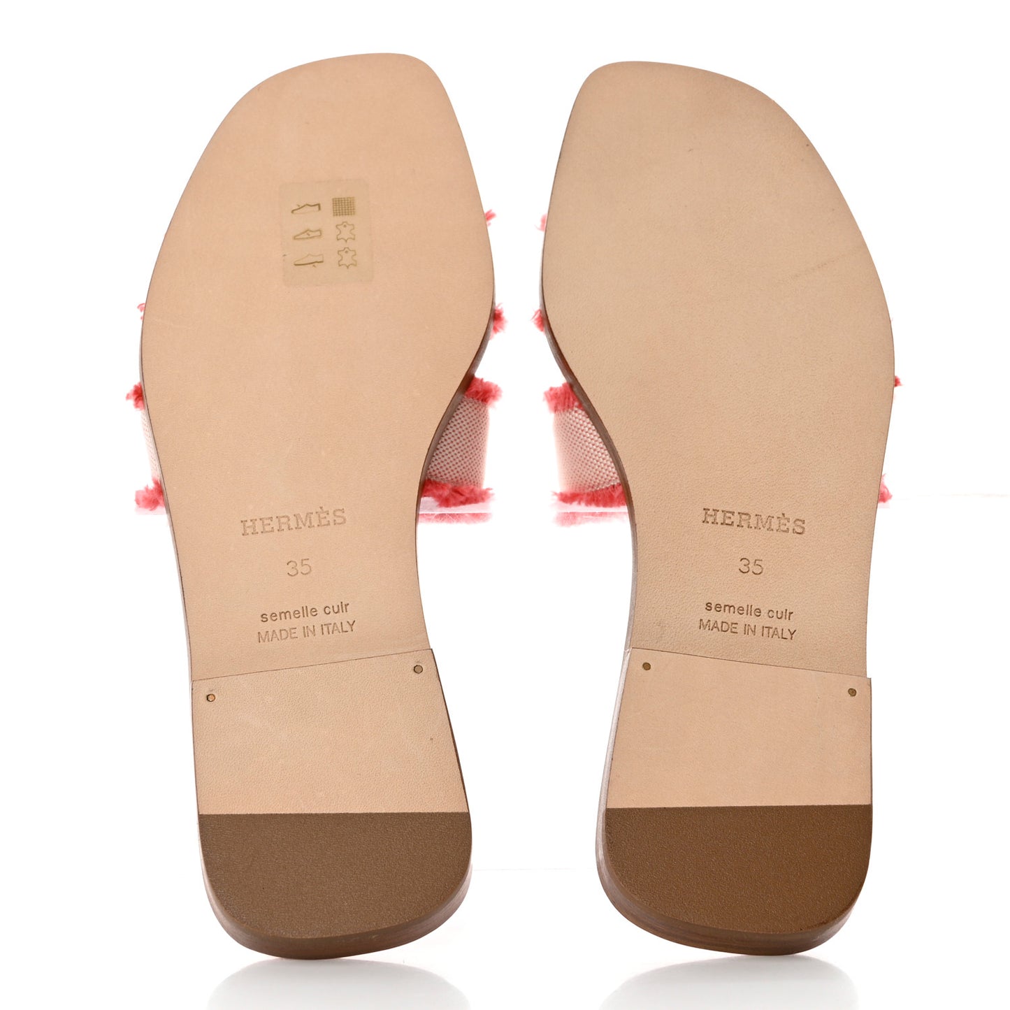 Toile H Oran Fringe Sandals 35 Framboise