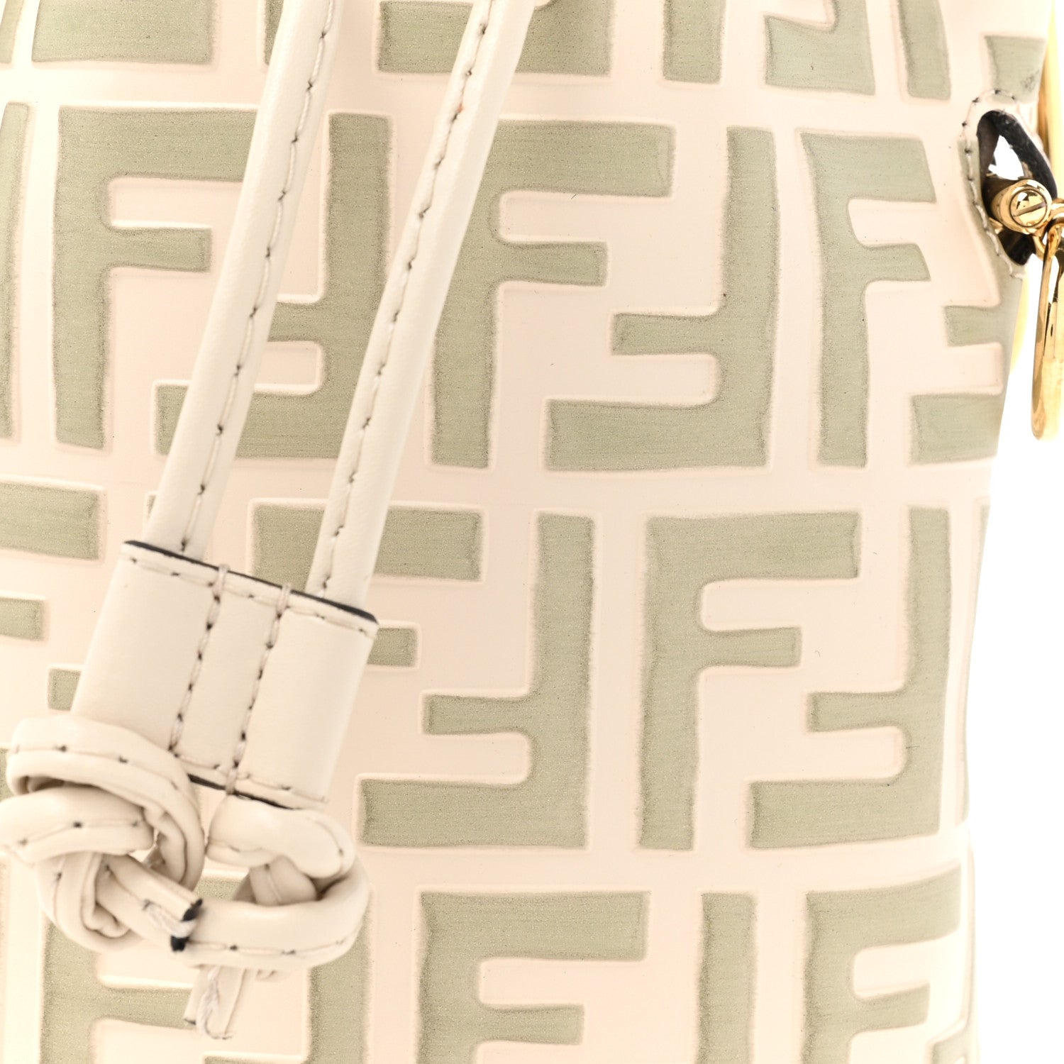 Fendi Vitello Liberty F is Fendi Bi-Color FF 1974 Embossed Mini Mon Tresor Bucket Bag Camelia Mandorlo 8 of 13