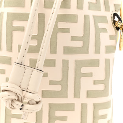 Fendi Vitello Liberty F is Fendi Bi-Color FF 1974 Embossed Mini Mon Tresor Bucket Bag Camelia Mandorlo 8 of 13