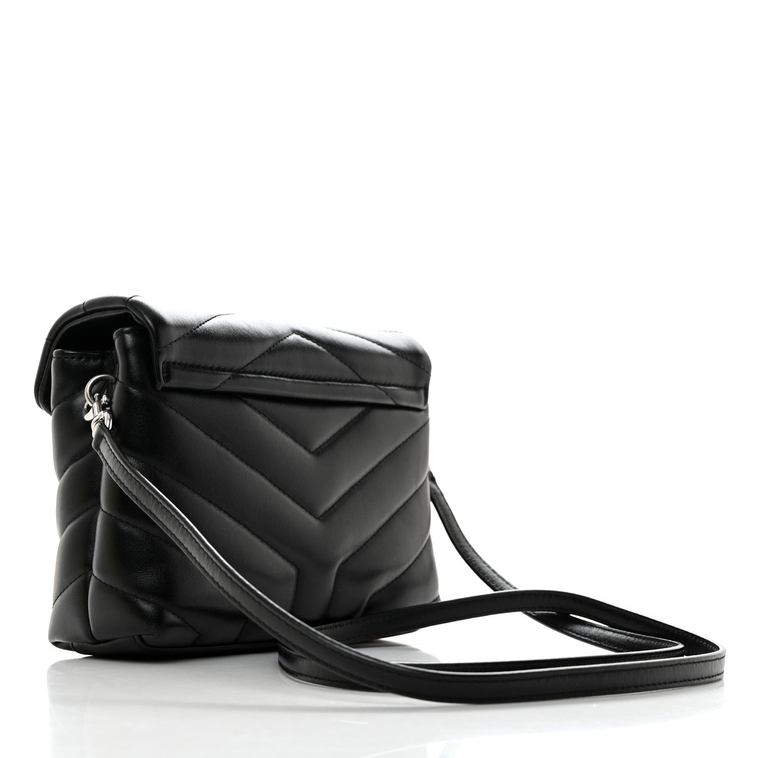 Saint Laurent Calfskin Y Quilted Monogram Toy Loulou Crossbody Bag Black 2 of 11