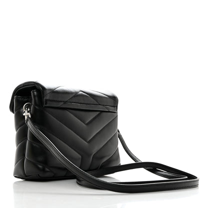 Saint Laurent Calfskin Y Quilted Monogram Toy Loulou Crossbody Bag Black 2 of 11