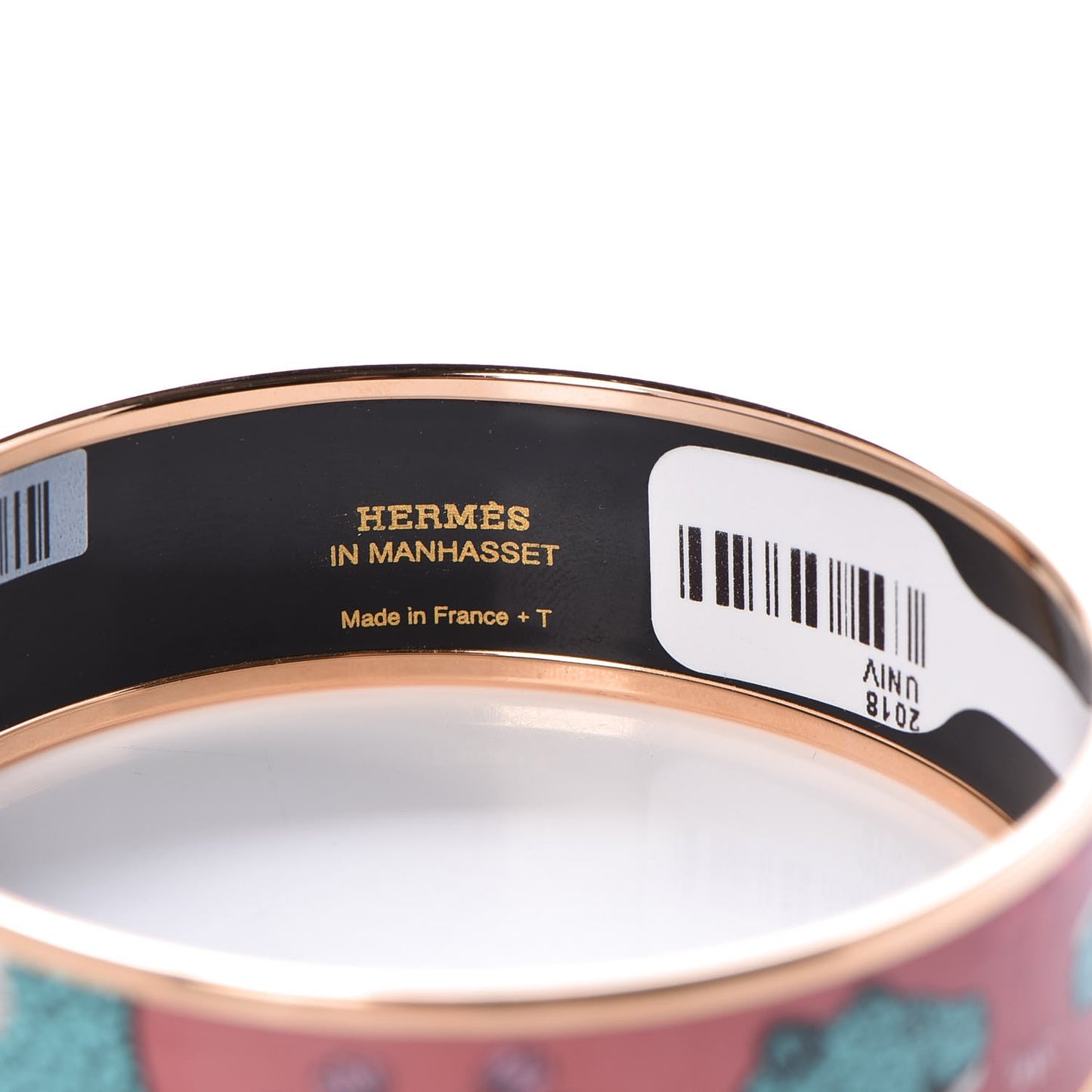 Enamel Printed Wide Les Leopards Bracelet 65 Rose Couture