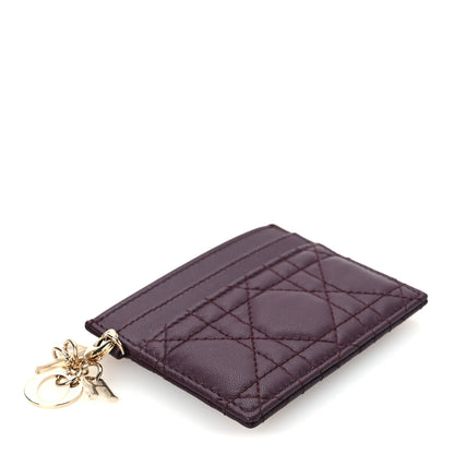 Christian Dior Lambskin Cannage Lady Dior Card Holder Deep Amaranth 4 of 9