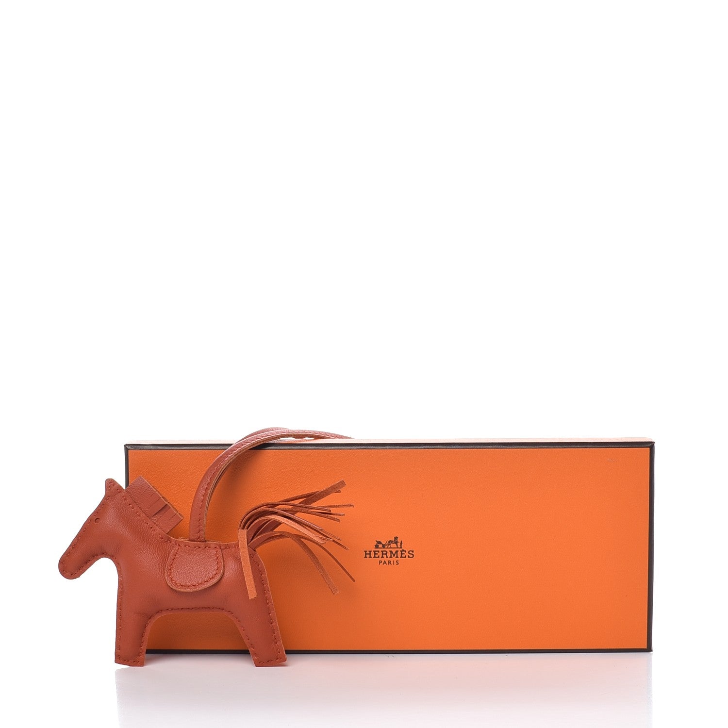 Hermes Milo Lambskin Grigri Rodeo Horse Bag Charm PM Cornaline 6 of 6