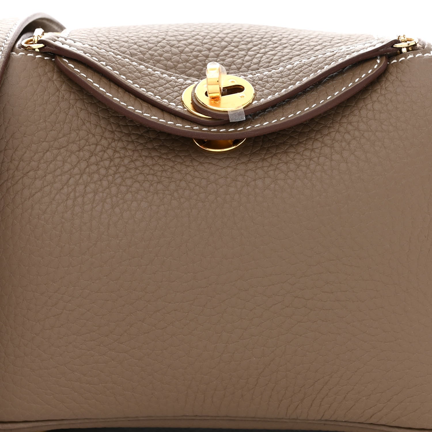 Hermes Taurillon Clemence Mini Lindy 20 Etoupe 8 of 12