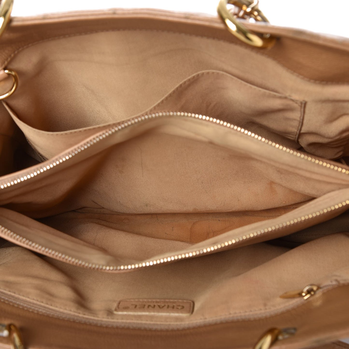 Caviar Quilted Grand Shopping Tote GST Beige