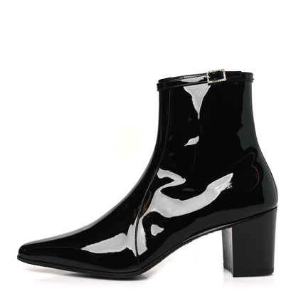 Saint Laurent Patent Arsun Ankle Booties 42 Black 1 of 9