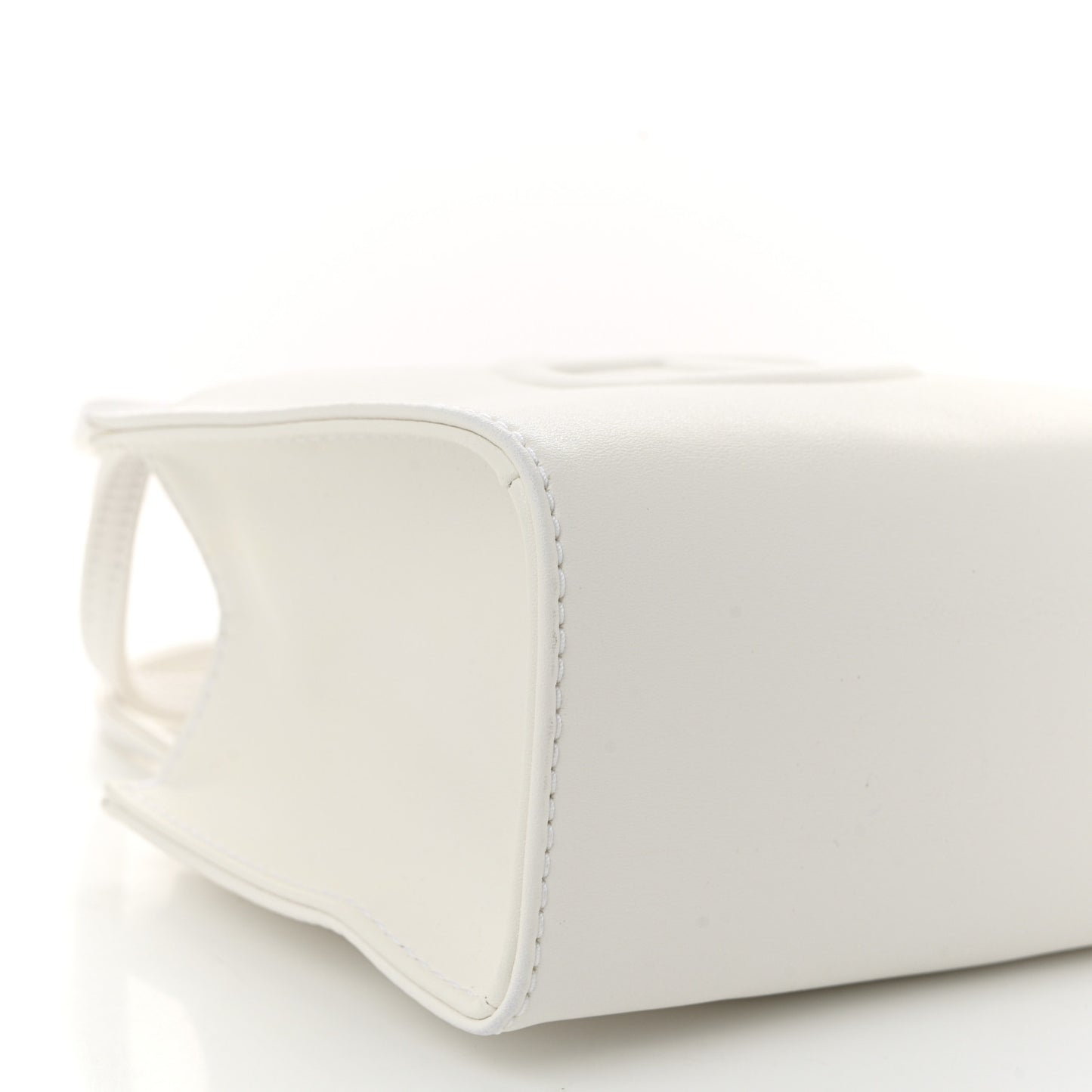 Vegan Leather Small Shopping Bag White White