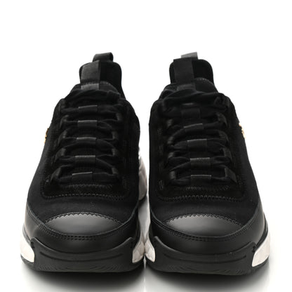 Chanel Velvet Calfskin Mixed Fibers CC Sneakers 37.5 Black 2 of 9