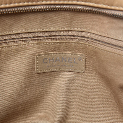 Chanel Iridescent Glazed Calfskin Quilted Casual Journey Flap Beige 6 of 17