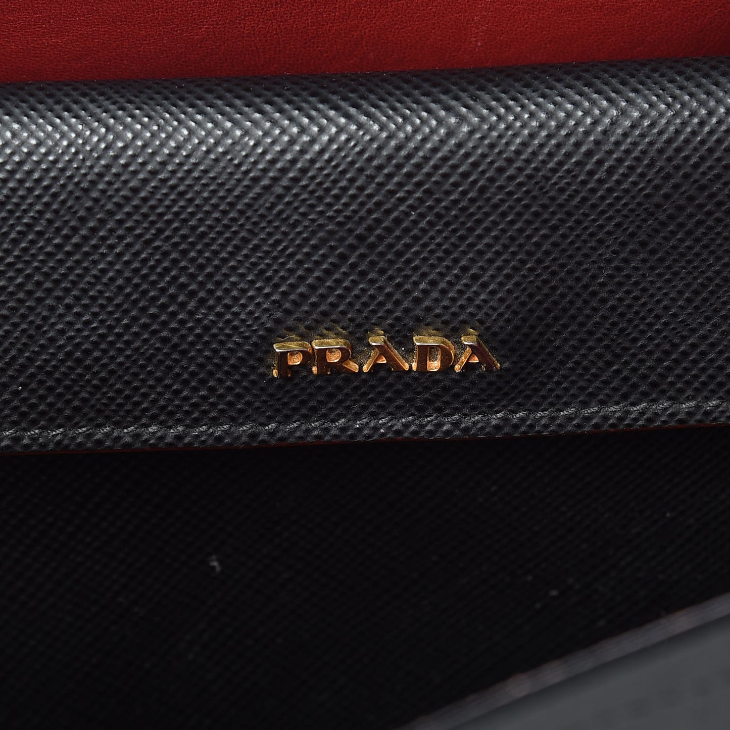 Saffiano Cuir Large Double Bag Black Fuoco