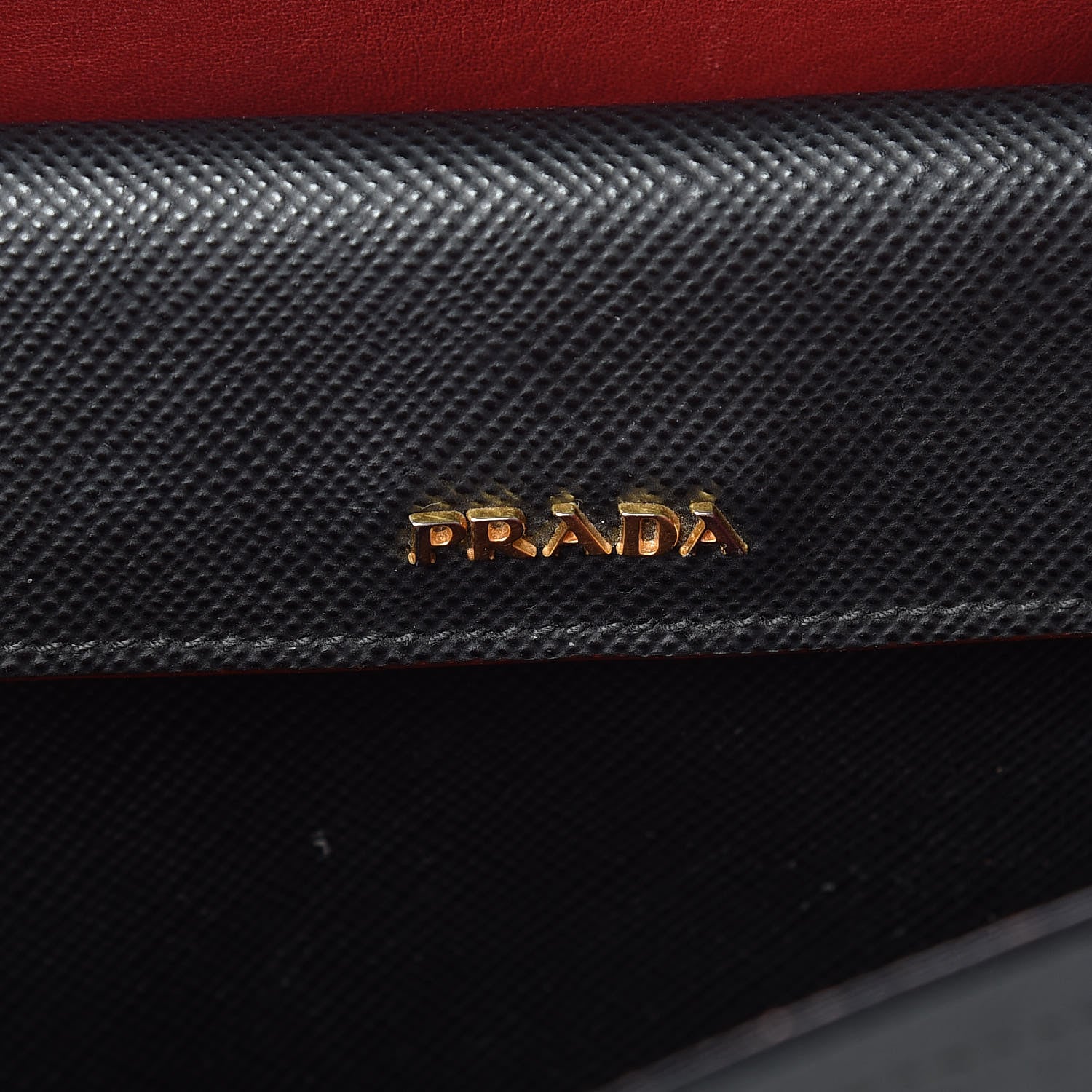 Prada Saffiano Cuir Large Double Bag Black Fuoco 6 of 23