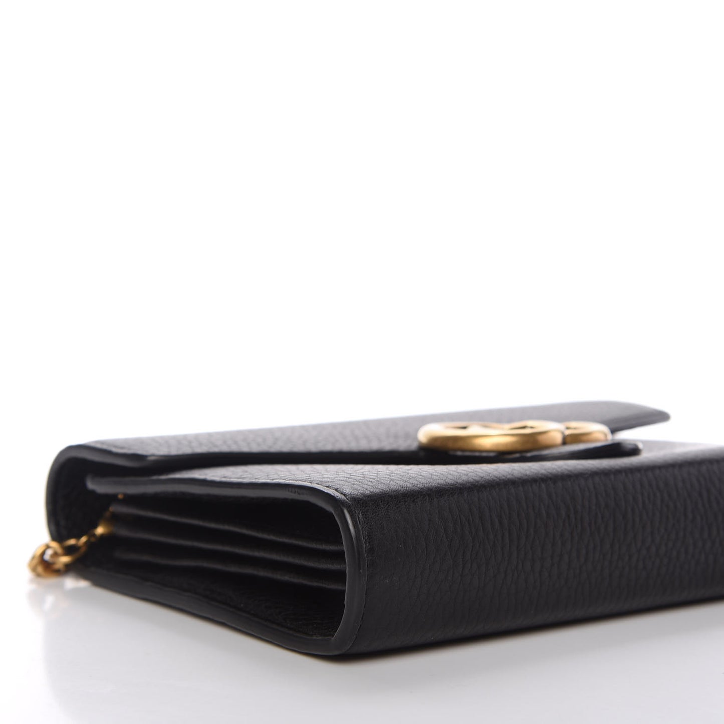 Calfskin GG Marmont Chain Wallet Black