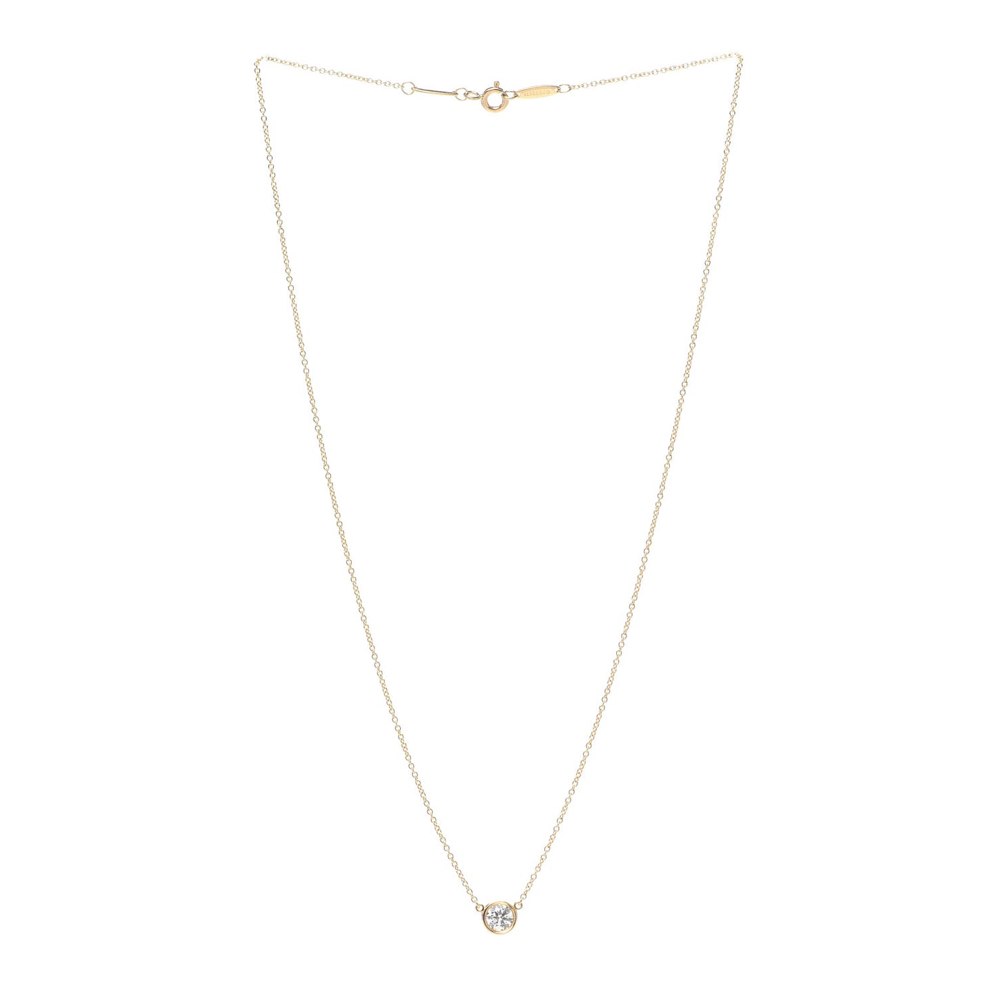 18K Yellow Gold Diamond .43ct Elsa Peretti Diamonds by the Yard Pendant Necklace