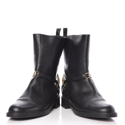 Gucci Calfskin Tess Horsebit Ankle Boots 42 Black 6 of 15