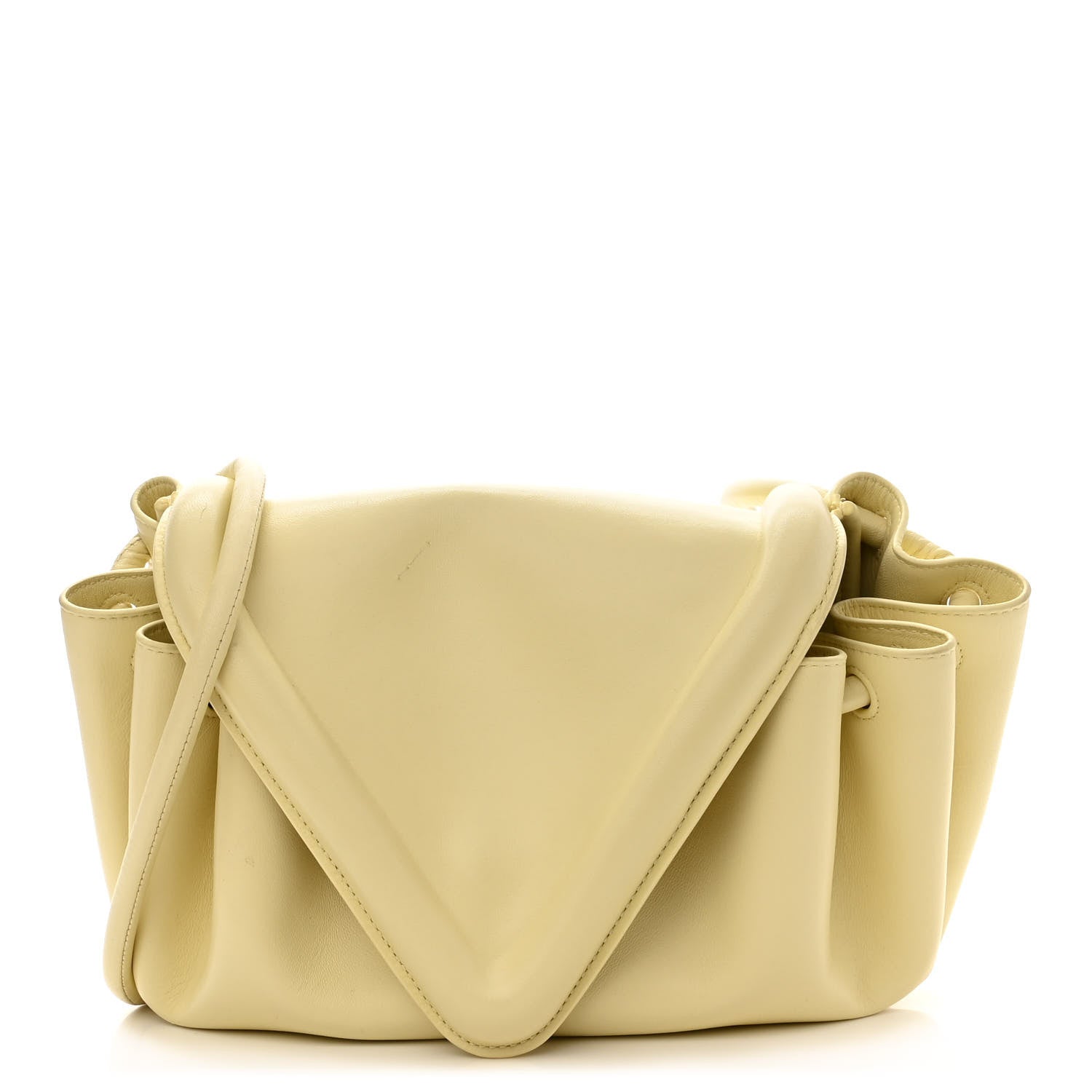 Bottega Veneta Lambskin Small Beak Triangle Flap Shoulder Bag Ice Cream 1 of 14
