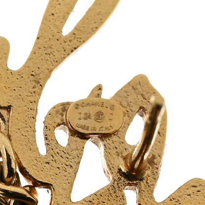 Chanel Metal CC Logo Chain Drop Earrings Gold 4 of 4