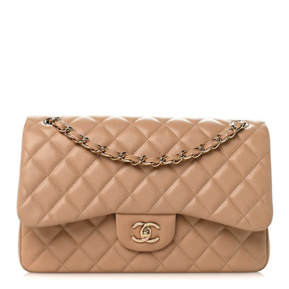 Chanel Caviar Quilted Jumbo Double Flap Beige Clair 1 of 9