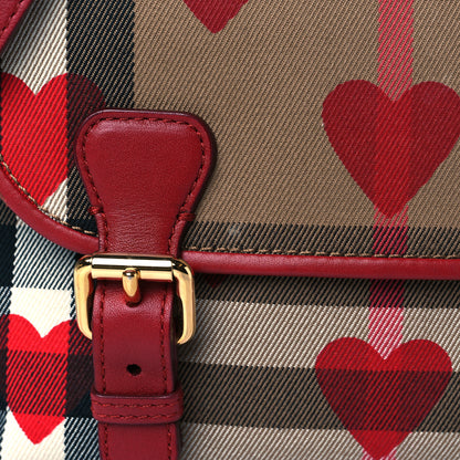 Burberry Horseferry Check Heart Print Crossbody Flap Parade Red 11 of 11
