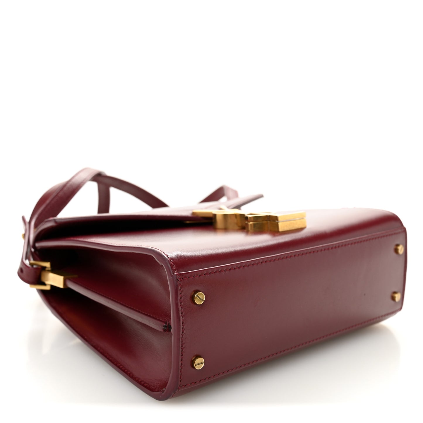 Calfskin Mini Classic Monogram Cassandra Top Handle New Dark Bordeaux